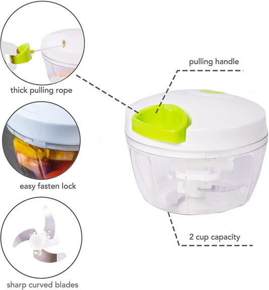 Best Quality Manual Spin Cutter For Kitchen Hand Pulled Chopper Grinder Slicer For Vegetables Fruits Onions Garlic And Salad