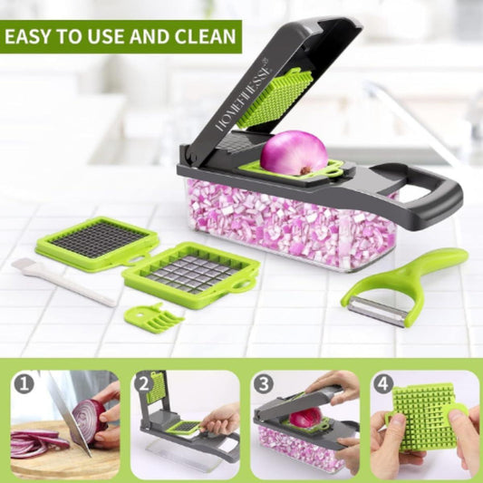 16 IN1 Mandoline Slicer Veggie Food Chopper Vegetable Cutter Tomato Carrot Grater Cheese French Onion Shredders Kitchen Tool