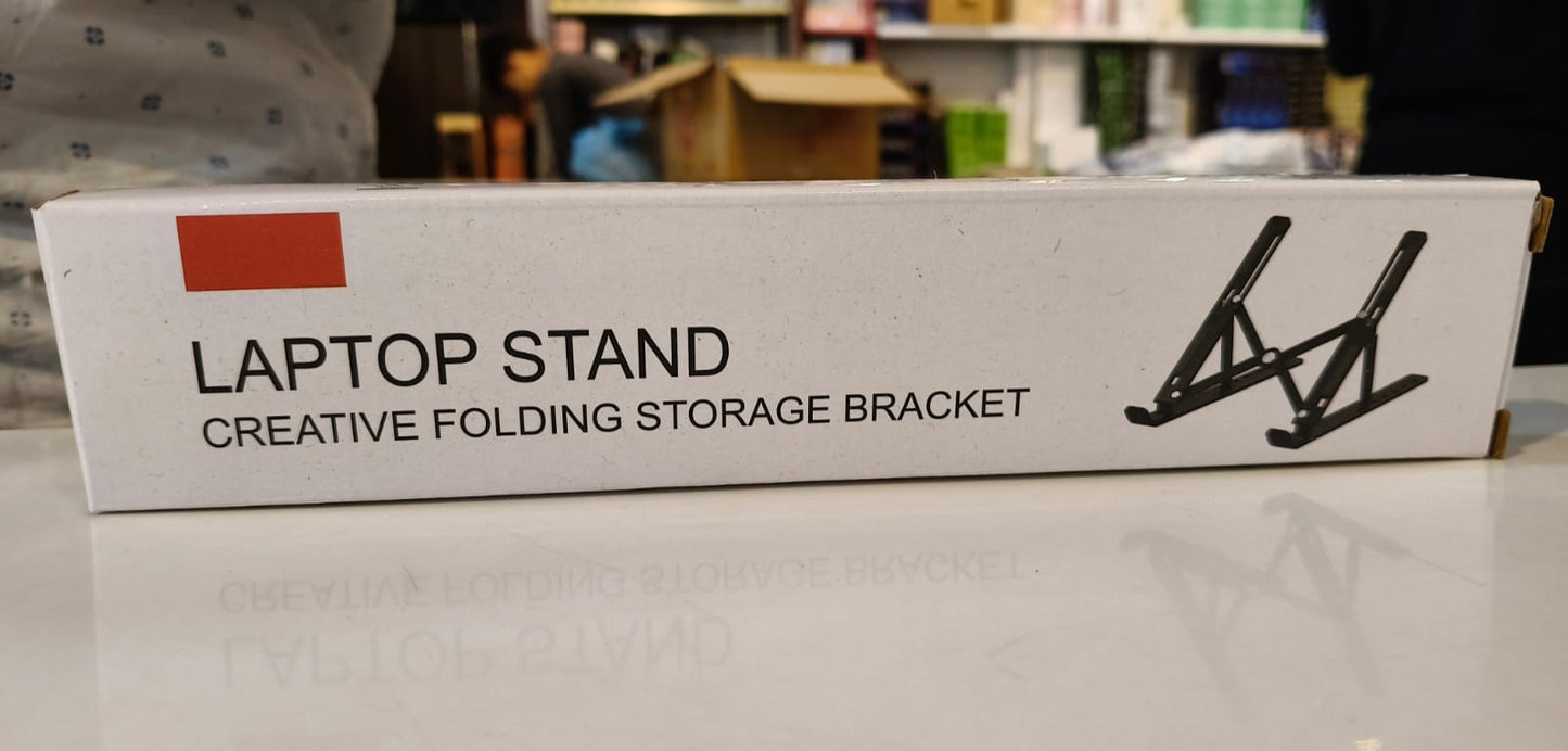 Folding Adjustable Aluminum Laptop Stand - Portable Ergonomic Multi Angle Desk Riser Lightweight Heat Dissipation Notebook Holder Mount