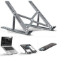 Folding Adjustable Aluminum Laptop Stand - Portable Ergonomic Multi Angle Desk Riser Lightweight Heat Dissipation Notebook Holder Mount