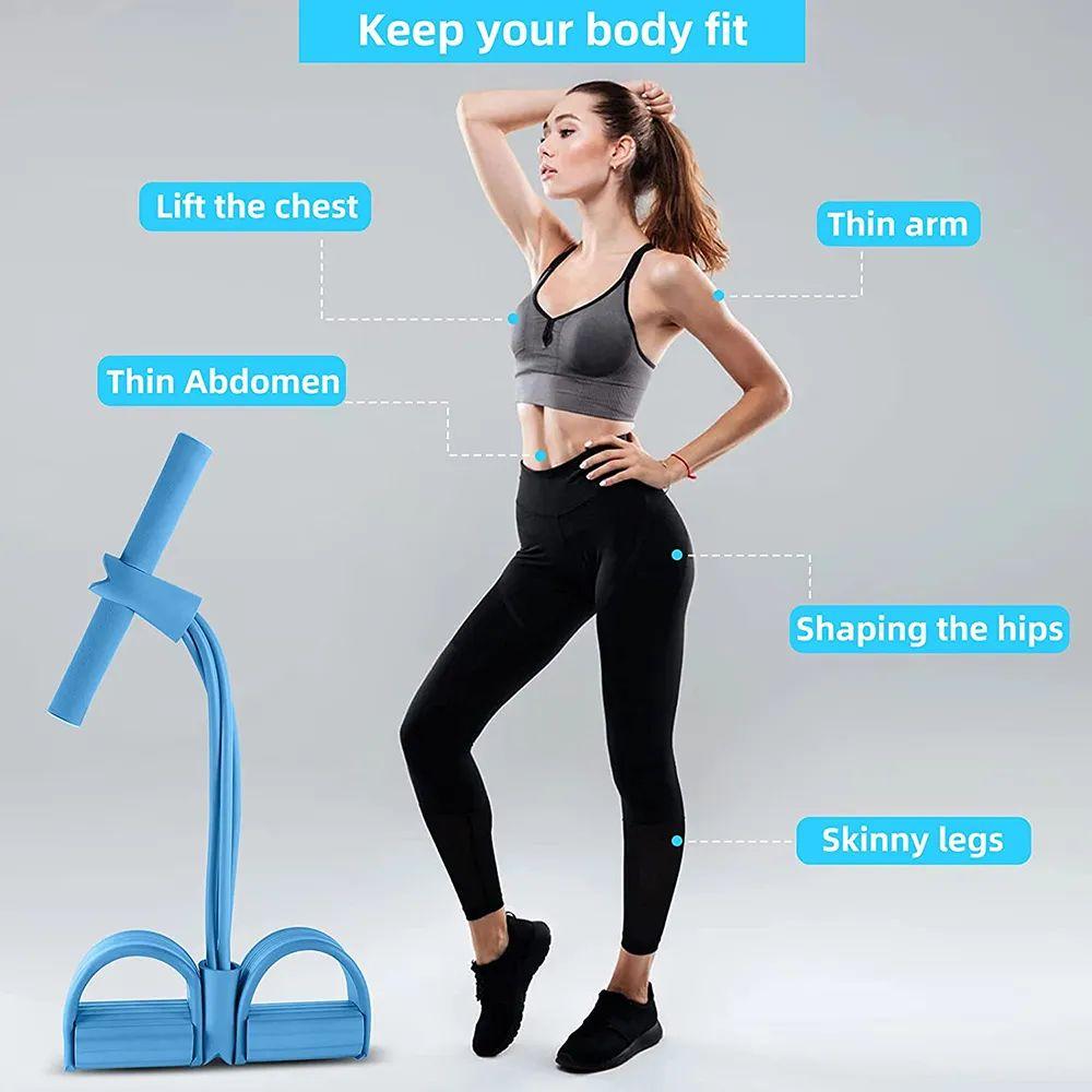 Pedal Resistance Band Latex Bodybuilding Expander Exercise Sit Up Equipment Tension Band Yoga Stretching Tummy Trimmer Pull Rope-copy