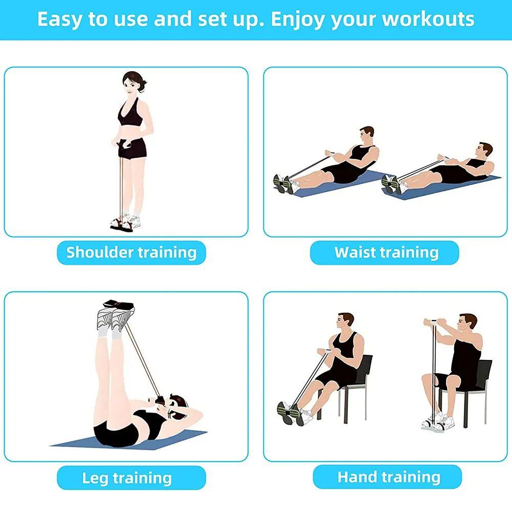 Pedal Resistance Band Latex Bodybuilding Expander Exercise Sit Up Equipment Tension Band Yoga Stretching Tummy Trimmer Pull Rope-copy