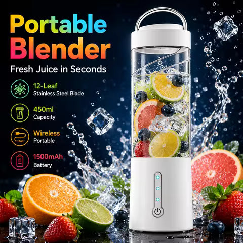 Juicer Blender 6 Blades USB Portable 380ml Mini Fruit Bottle Juicer Small Blende